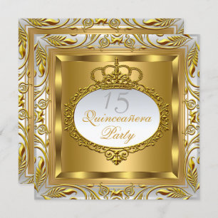 Quinceañera Elite Elegant Gold Silver Birthday Invitation