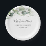 Quinceanera Eucalyptus Granddaughter 15th Birthday Paper Plate<br><div class="desc">TIP: Matching items available in this collection. Our botanical eucalyptus birthday collection features watercolor foliage and modern typography in dark grey text. Use the "Customise it" button to further re-arrange and format the style and placement of text. Could easily be repurpose for other special events like anniversaries, baby shower, birthday...</div>