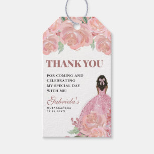 Quinceanera Floral Blush Pink Mis Quince Anos Gift Tags