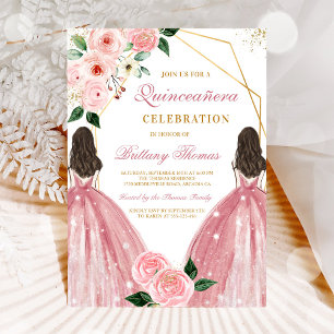 Quinceanera Floral Girls Invitation