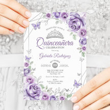 Quinceanera Floral Lilac Purple Silver