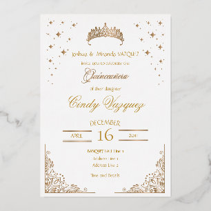 Quinceanera Foil Invitation