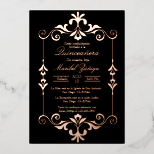 Quinceañera foil invitation