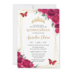 Quinceañera Fuchsia Pink Floral Butterflies Tiara