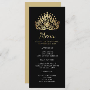 Quinceanera Gold and Black Princess Tiara Crown  Menu