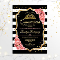 Quinceanera - Gold Black Blush Pink