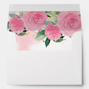 Quinceanera Gold Tiara Hot Pink Floral Envelope