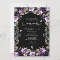 Quinceañera Gótica Morada y Negra con Flores Moody