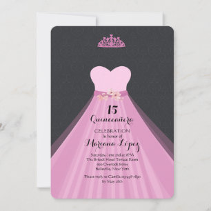 Quinceañera Gown Birthday Party Invitation
