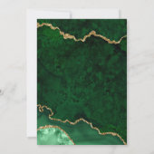 Quinceanera Green Gold Marble Agate Geode Invitation (Back)
