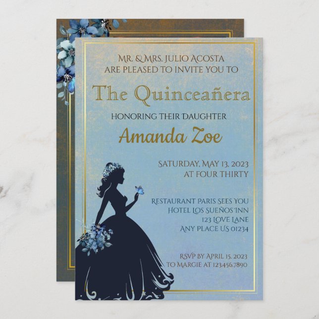 Quinceañera invitation (Front/Back)
