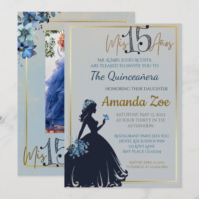 Quinceañera invitation (Front/Back)