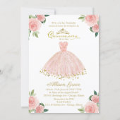 Quinceanera Invitation Bilingual Pink Blush Gown (Back)