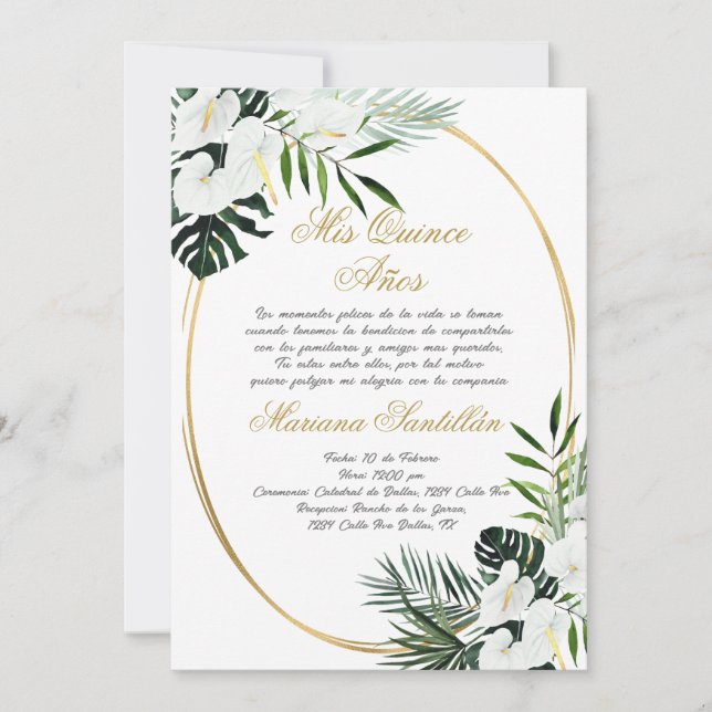 Quinceanera invitation in Spanish (Front)