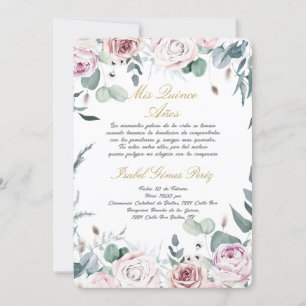 Quinceanera invitation in Spanish