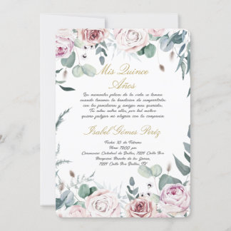 Quinceanera invitation in Spanish