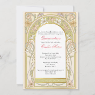 Quinceañera invitation retro vinage en espanol