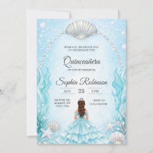 Quinceanera Invitation with an ocean theme 