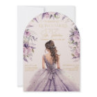 Quinceañera Lavender Purple Lilac Floral Gown Gold