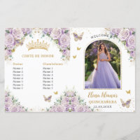 Quinceañera Lilac Floral Butterflies Photo Program