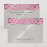 Quinceanera Lilac Pink and Silver Filigree Swirls