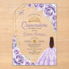 Quinceanera Lilac Purple Dress Floral Gold