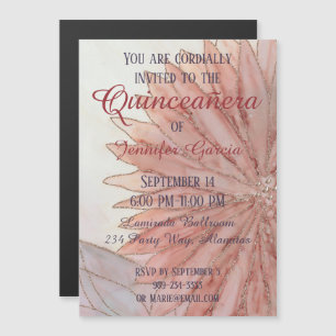 Quinceanera Magnetic 15th Birthday Party Invitation