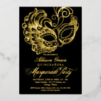 Quinceanera Masquerade Black Gold 