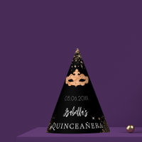 Quinceanera masquerade black gold mask name
