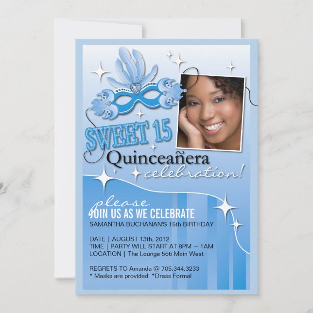 QUINCEANERA MASQUERADE INVITATION (Front)