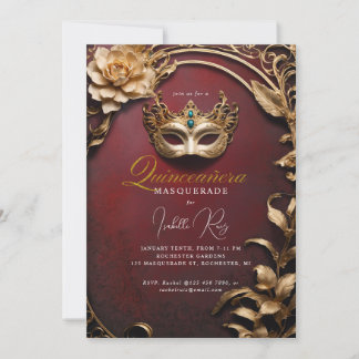 Quinceañera masquerade invitation
