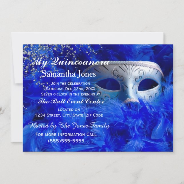 Quinceanera Masquerade Invitations (Front)