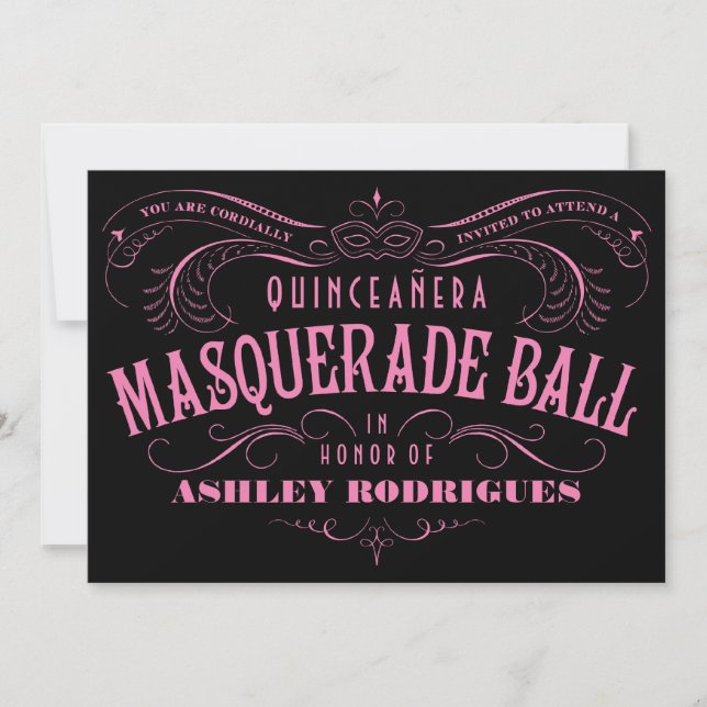 Quinceanera Masquerade Invitations (Front)