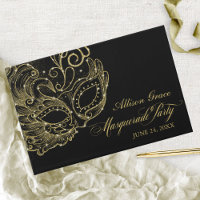Quinceanera Masquerade Party Gold Black
