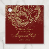 Quinceanera Masquerade Party Gold Burgundy