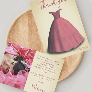 Quinceañera mis quince photo thank you card