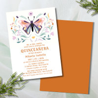 Quinceañera Modern Pink Purple Butterfly Floral