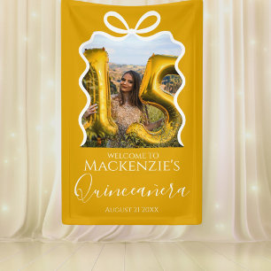  Quinceanera Modern Ribbon Frame Banner