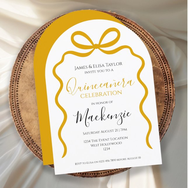  Quinceanera Modern Ribbon Frame Invitation (Quinceanera Modern Ribbon Frame Invitation by Ricaso. For the 15 year old. Stylish template)