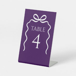 Quinceanera Modern Ribbon Frame Table Number Pedestal Sign