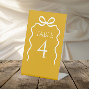 Quinceanera Modern Ribbon Frame Table Number Pedestal Sign