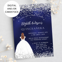 Quinceanera navy blue glitter dress