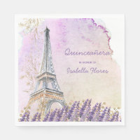 Quinceanera Paris Eiffel Tower French Lavender
