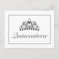 Quinceañera Party Crown Announcement Invitation