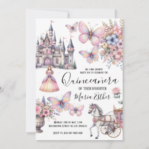 Quinceañera pastel purple pink Birthday Invitation