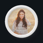 Quinceañera Photo and Modern Trendy White Script Paper Plate<br><div class="desc">Add an elegant touch to quinceañera party decorations with custom photo round paper plates. The picture and all wording on this template are simple to personalise. (IMAGE PLACEMENT TIP: An easy way to position a photo exactly how you want is to crop it before uploading to the Zazzle website.) The...</div>