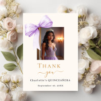 Quinceanera photo bow lavender cream