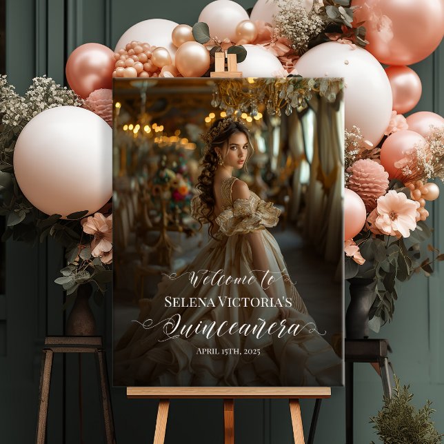 Quinceanera photo welcome sign elegant calligraphy (Creator Uploaded)