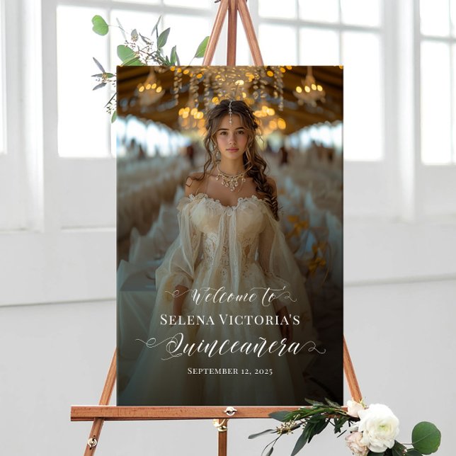 Quinceanera photo welcome sign elegant calligraphy (Creator Uploaded)