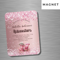 Quinceanera pink carriage luxury invitation
